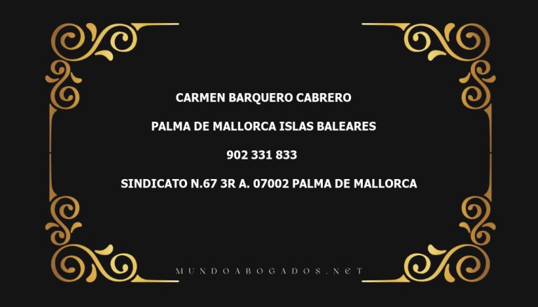 abogado Carmen Barquero Cabrero en la localidad de Palma de Mallorca