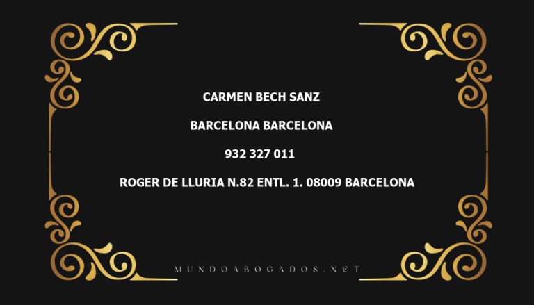 abogado Carmen Bech Sanz en la localidad de Barcelona