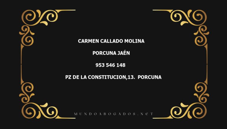 abogado Carmen Callado Molina en la localidad de Porcuna