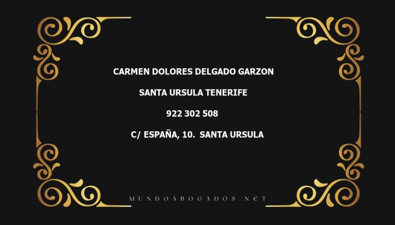 abogado Carmen Dolores Delgado Garzon en la localidad de Santa Ursula