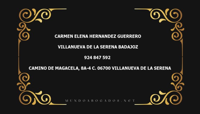 abogado Carmen Elena Hernandez Guerrero en la localidad de Villanueva de la Serena