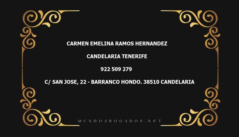 abogado Carmen Emelina Ramos Hernandez en la localidad de Candelaria