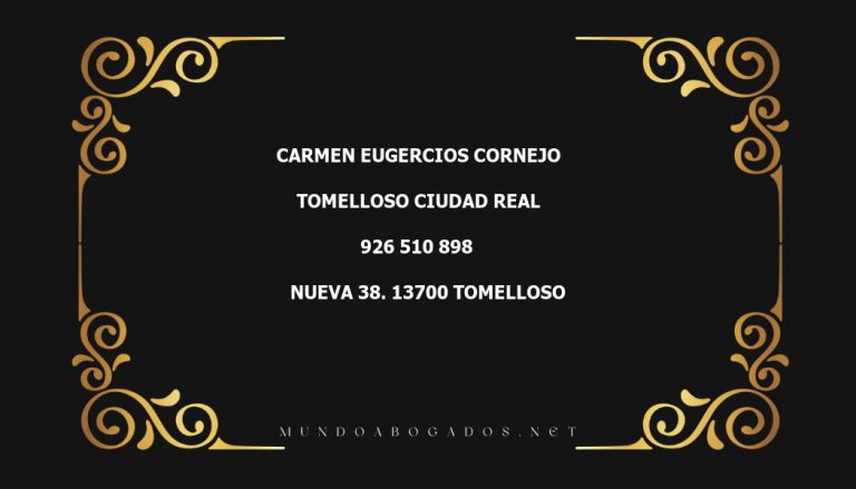 abogado Carmen Eugercios Cornejo en la localidad de Tomelloso