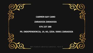 abogado Carmen Gay Cano en la localidad de Zaragoza