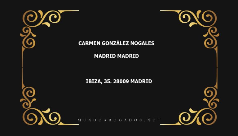 abogado Carmen González Nogales en la localidad de Madrid