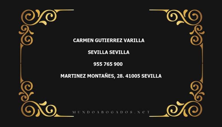 abogado Carmen Gutierrez Varilla en la localidad de Sevilla