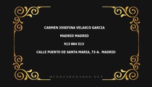 abogado Carmen Josefina Velasco Garcia en la localidad de Madrid