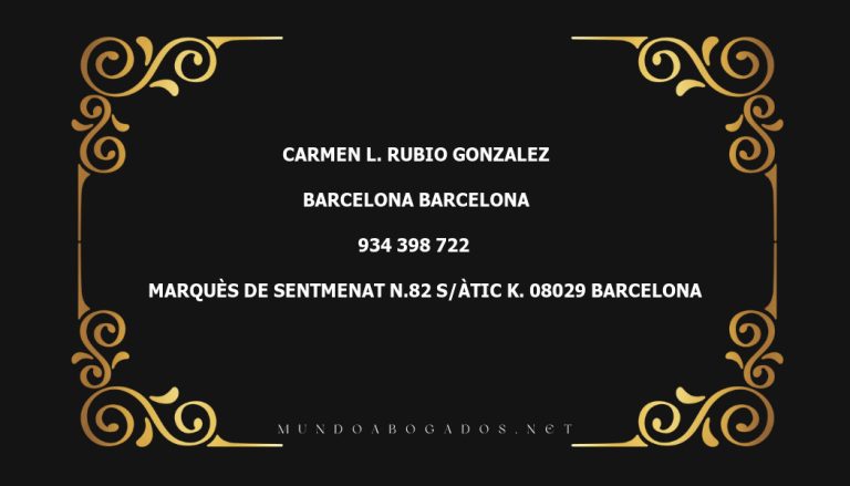 abogado Carmen L. Rubio Gonzalez en la localidad de Barcelona