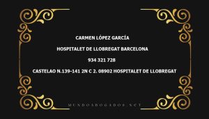 abogado Carmen López García en la localidad de Hospitalet de Llobregat