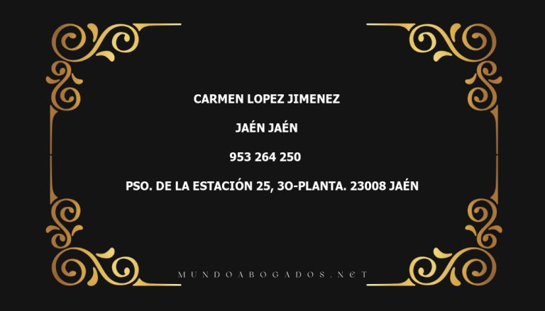 abogado Carmen Lopez Jimenez en la localidad de Jaén