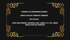 abogado Carmen Luz Hernandez Borges en la localidad de Santa Cruz de Tenerife