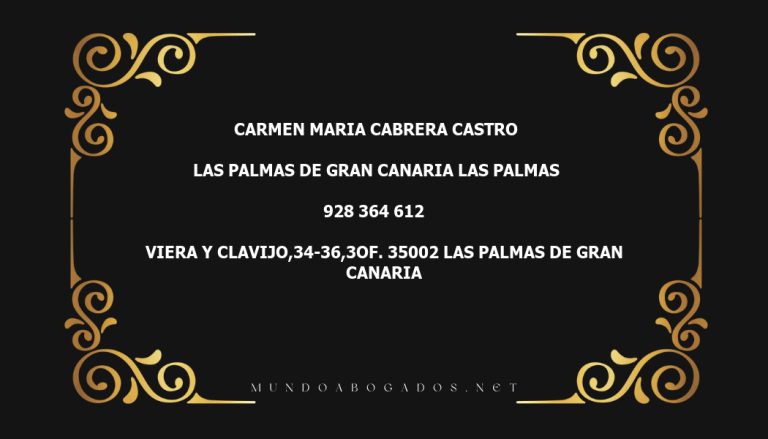 abogado Carmen Maria Cabrera Castro en la localidad de Las Palmas de Gran Canaria