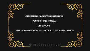 abogado Carmen Maria Campos Albarracin en la localidad de Punta Umbría