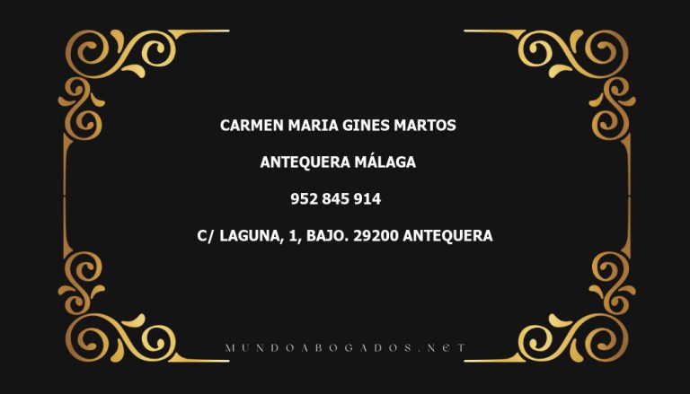 abogado Carmen Maria Gines Martos en la localidad de Antequera