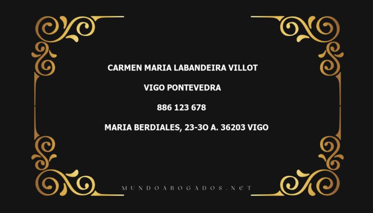 abogado Carmen Maria Labandeira Villot en la localidad de Vigo