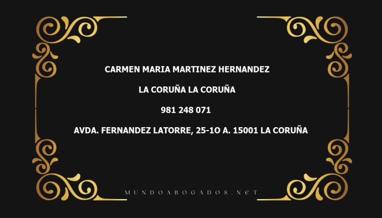 abogado Carmen Maria Martinez Hernandez en la localidad de La Coruña