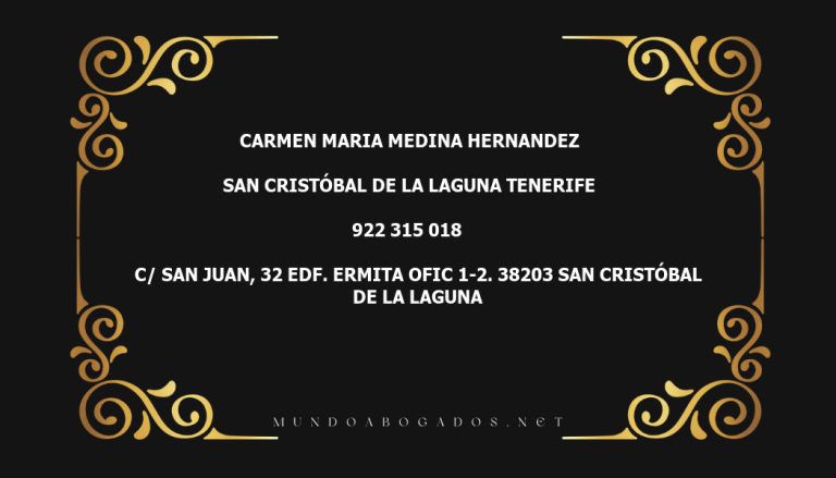 abogado Carmen Maria Medina Hernandez en la localidad de San Cristóbal de La Laguna