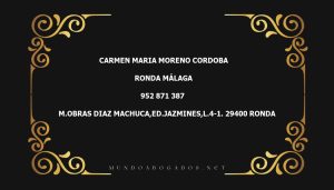 abogado Carmen Maria Moreno Cordoba en la localidad de Ronda