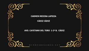 abogado Carmen Medina Lapieza en la localidad de Cádiz