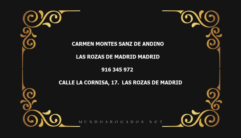 abogado Carmen Montes Sanz De Andino en la localidad de Las Rozas de Madrid