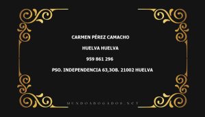 abogado Carmen Pérez Camacho en la localidad de Huelva