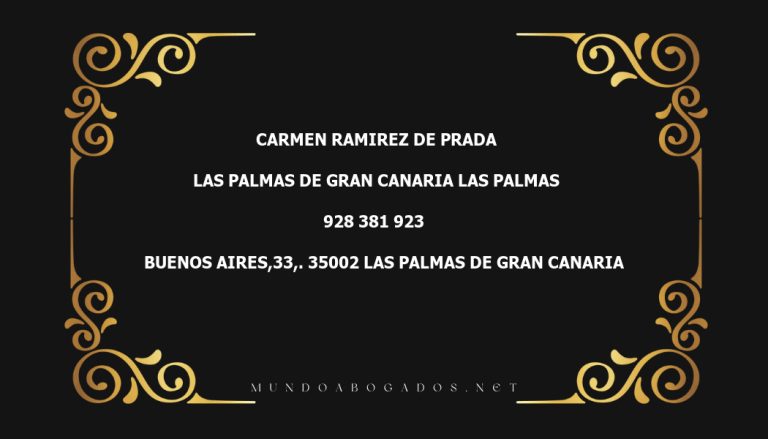 abogado Carmen Ramirez De Prada en la localidad de Las Palmas de Gran Canaria