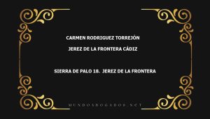 abogado Carmen Rodriguez Torrejón en la localidad de Jerez de la Frontera