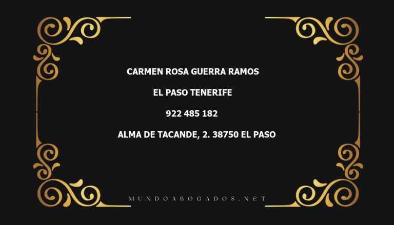 abogado Carmen Rosa Guerra Ramos en la localidad de El Paso