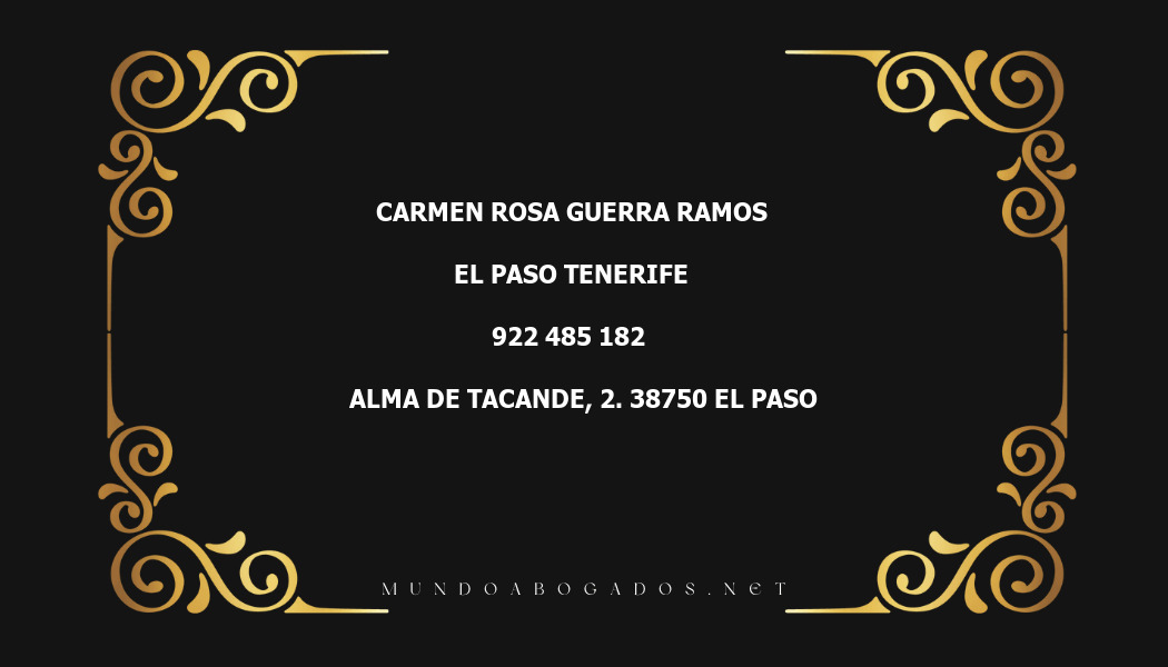 abogado Carmen Rosa Guerra Ramos en la localidad de El Paso