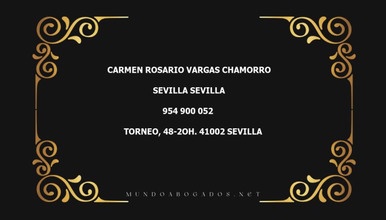 abogado Carmen Rosario Vargas Chamorro en la localidad de Sevilla