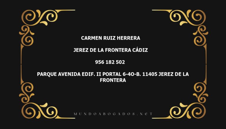 abogado Carmen Ruiz Herrera en la localidad de Jerez de la Frontera