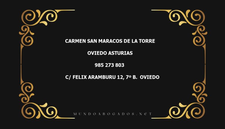 abogado Carmen San Maracos De La Torre en la localidad de Oviedo