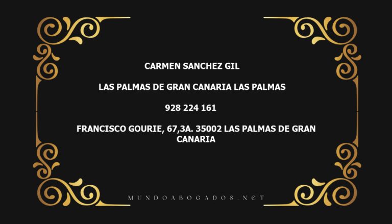 abogado Carmen Sanchez Gil en la localidad de Las Palmas de Gran Canaria