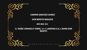 abogado Carmen Sanchez Gomez en la localidad de Don Benito