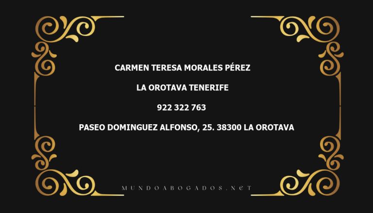 abogado Carmen Teresa Morales Pérez en la localidad de La Orotava