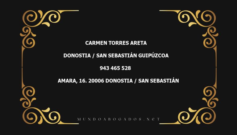 abogado Carmen Torres Areta en la localidad de Donostia / San Sebastián