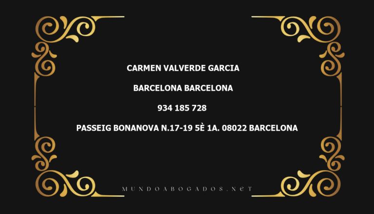 abogado Carmen Valverde Garcia en la localidad de Barcelona