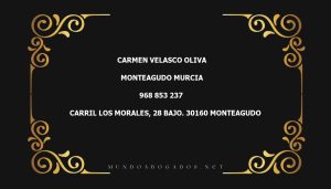 abogado Carmen Velasco Oliva en la localidad de Monteagudo