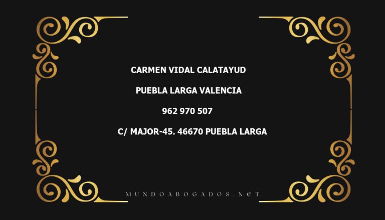 abogado Carmen Vidal Calatayud en la localidad de Puebla Larga