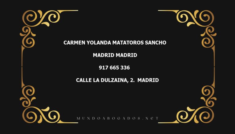 abogado Carmen Yolanda Matatoros Sancho en la localidad de Madrid