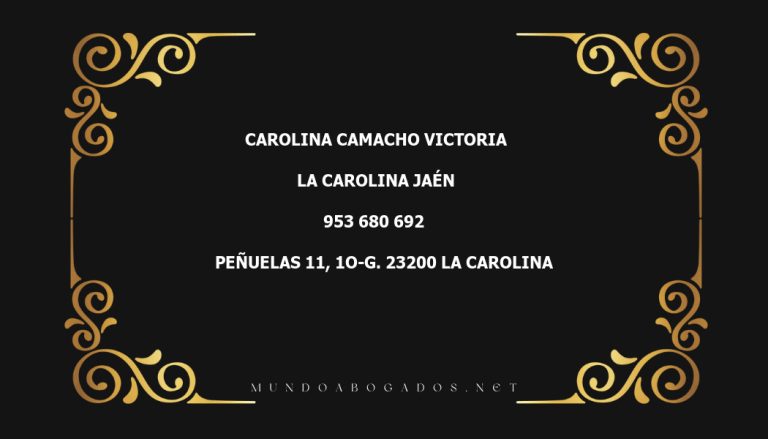 abogado Carolina Camacho Victoria en la localidad de La Carolina