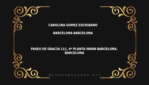 abogado Carolina Gomez Escribano en la localidad de Barcelona