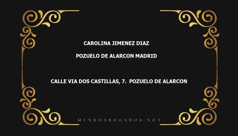 abogado Carolina Jimenez Diaz en la localidad de Pozuelo de Alarcon