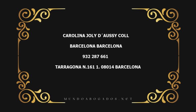 abogado Carolina Joly D´Aussy Coll en la localidad de Barcelona