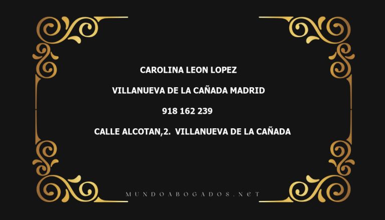 abogado Carolina Leon Lopez en la localidad de Villanueva de la Cañada