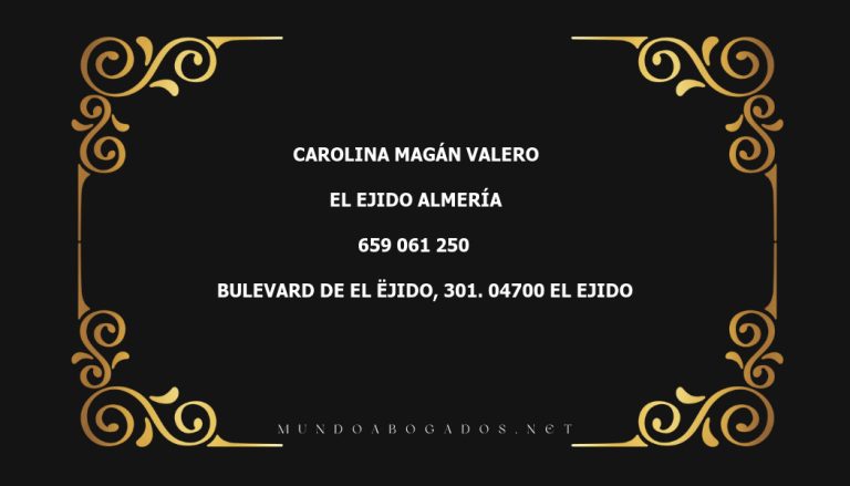 abogado Carolina Magán Valero en la localidad de El Ejido