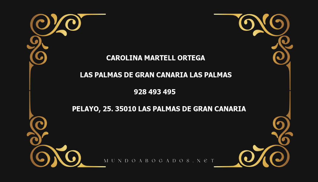 abogado Carolina Martell Ortega en la localidad de Las Palmas de Gran Canaria