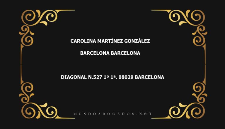 abogado Carolina Martínez González en la localidad de Barcelona