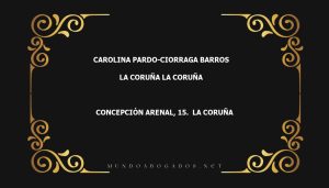 abogado Carolina Pardo-Ciorraga Barros en la localidad de La Coruña