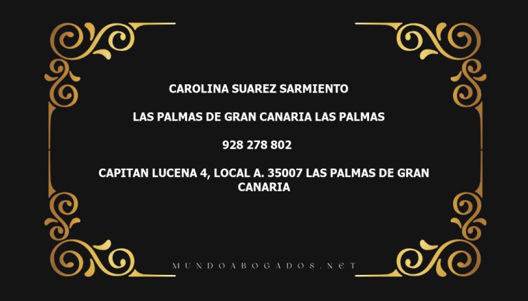 abogado Carolina Suarez Sarmiento en la localidad de Las Palmas de Gran Canaria